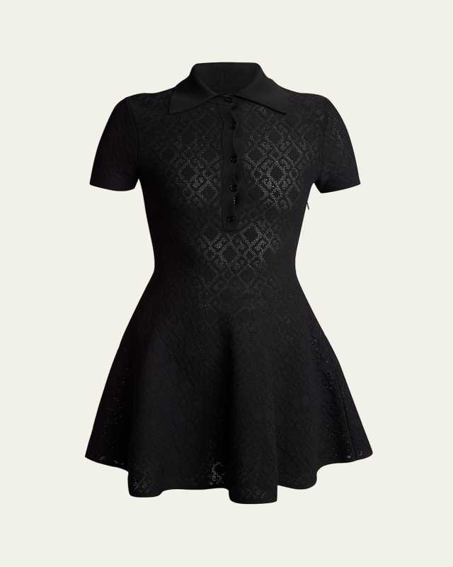 Logo Fit-Flare Mini Polo Dress